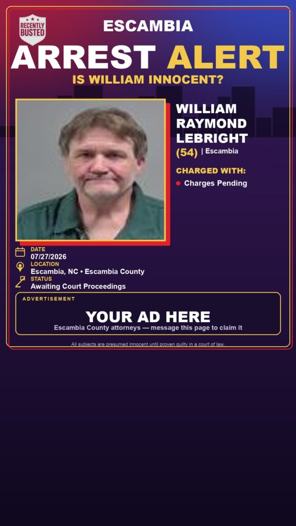 Booking photo of William Raymond Lebright