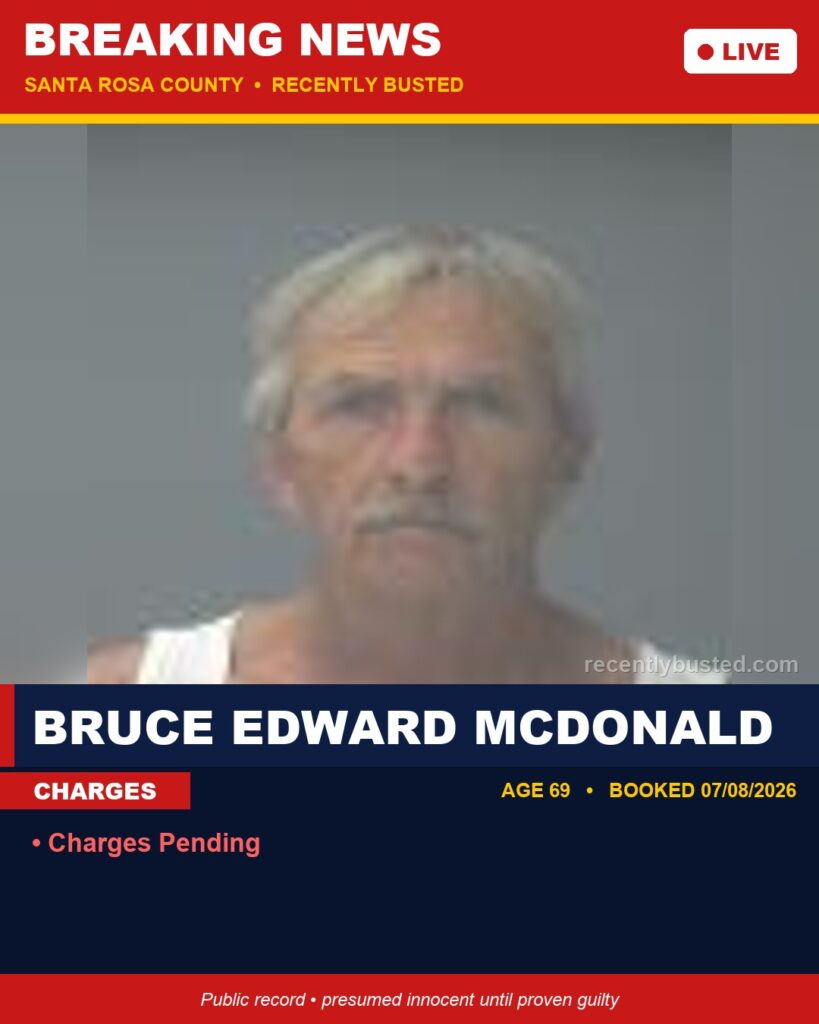 Booking photo of Bruce Edward Mcdonald