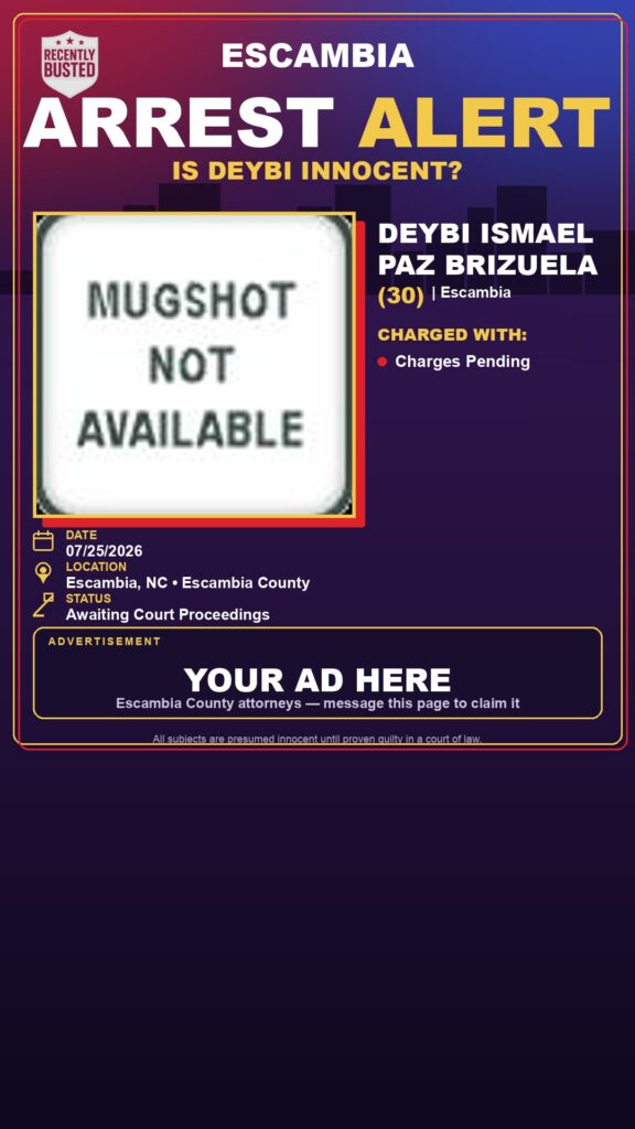 Booking photo of Deybi Ismael Paz Brizuela