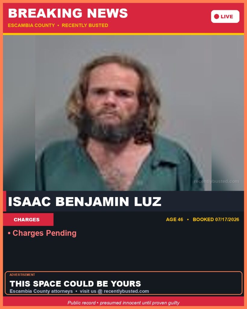 Booking photo of Isaac Benjamin Luz