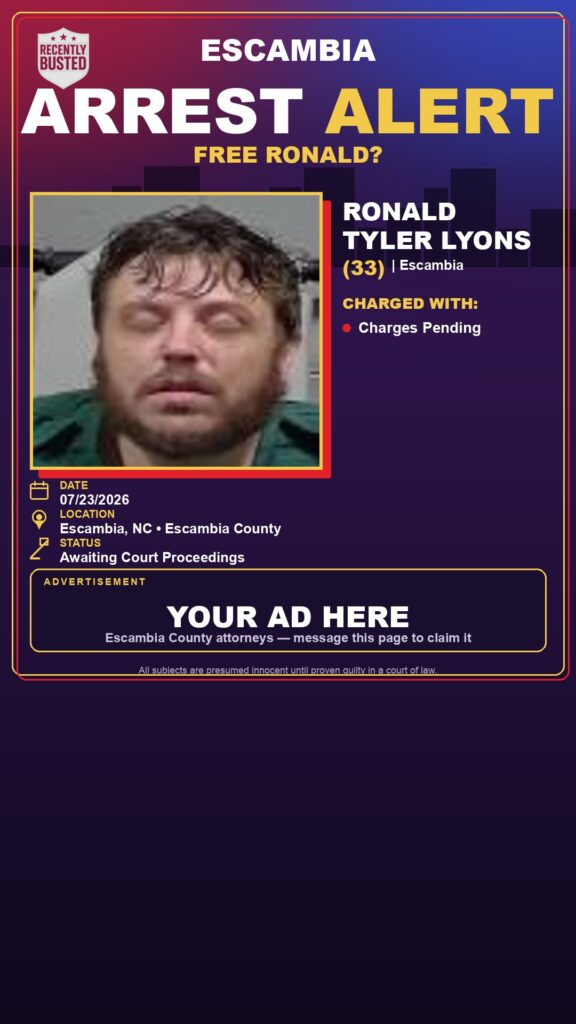 Booking photo of Ronald Tyler Lyons