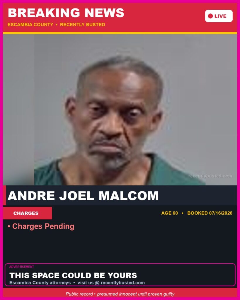 Booking photo of Andre Joel Malcom