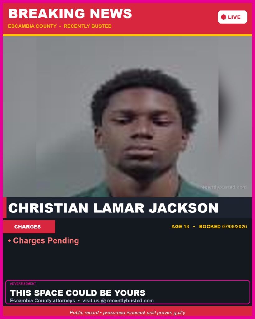Booking photo of Christian Lamar Jackson