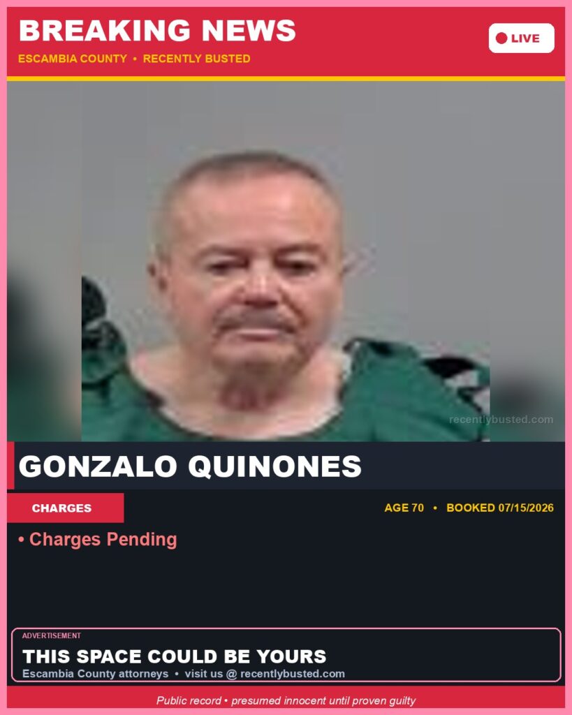 Booking photo of Gonzalo Quinones