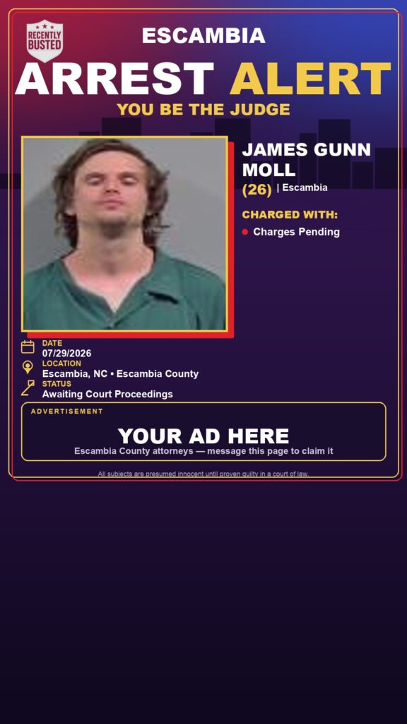 Arrest report - James Gunn Moll