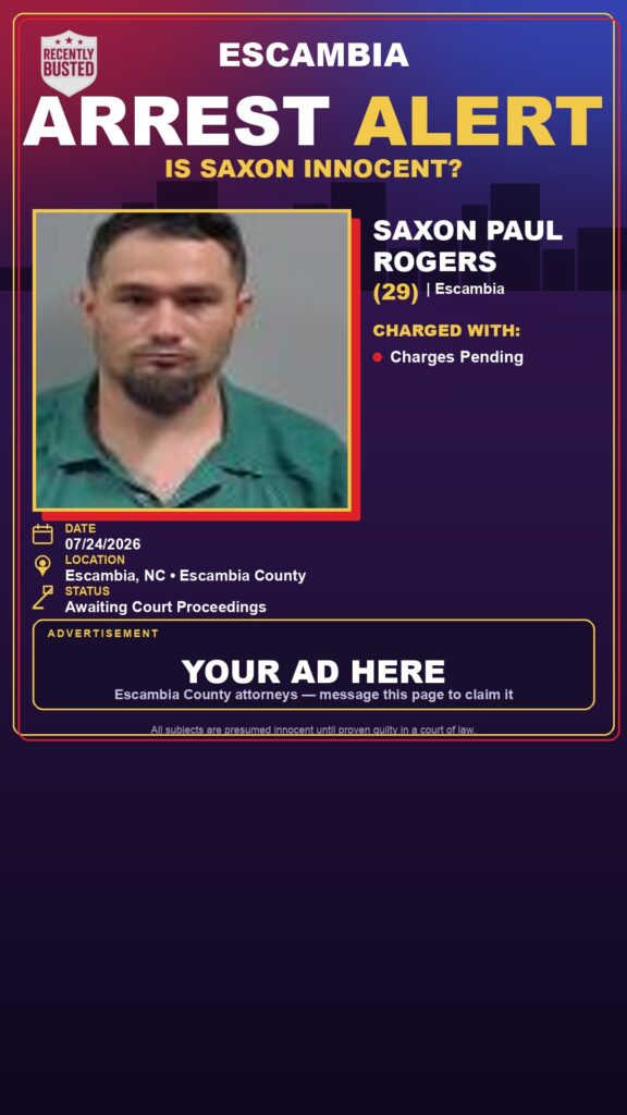 Booking photo of Saxon Paul Rogers