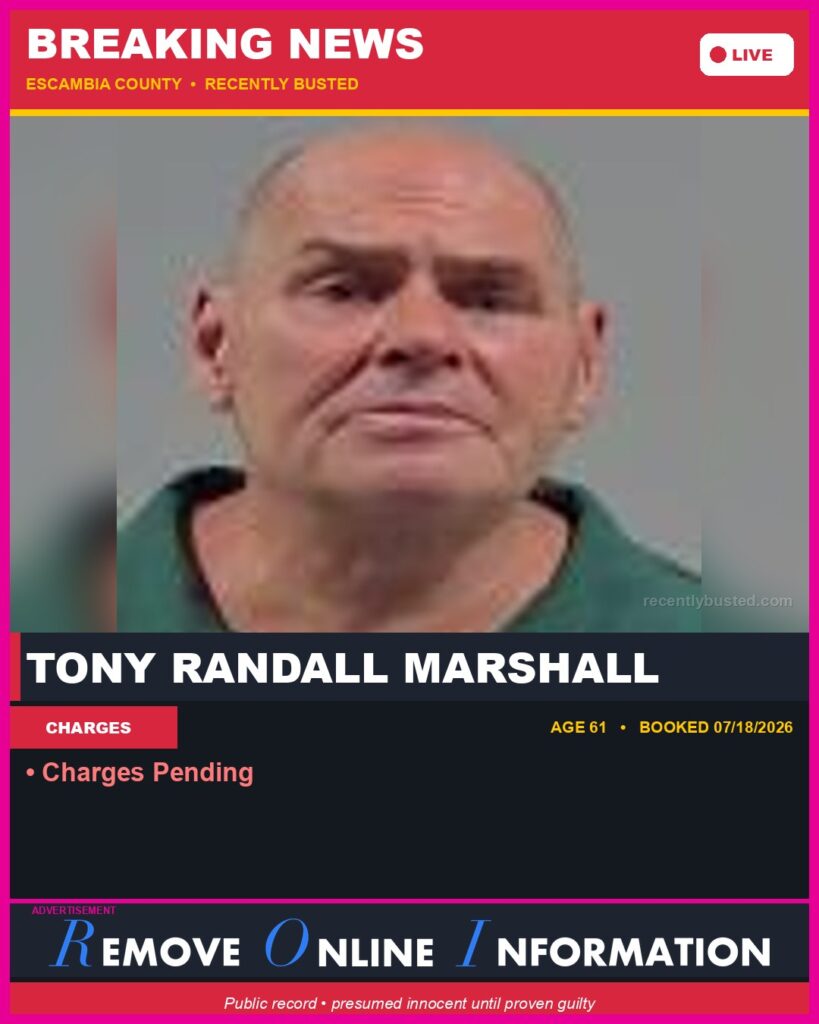 Booking photo of Tony Randall Marshall