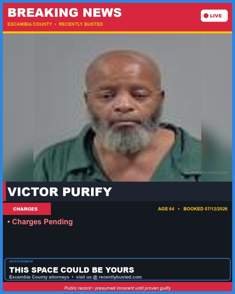 Booking photo of Victor Purify