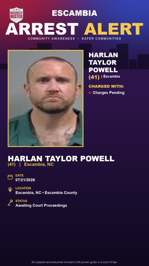 Booking photo of Harlan Taylor Powell