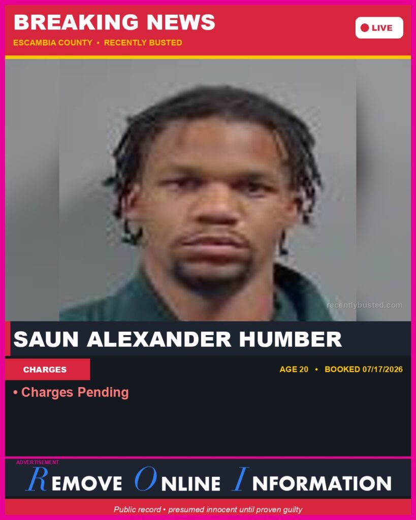 Booking photo of Saun Alexander Humber