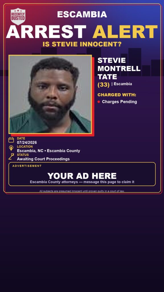 Booking photo of Stevie Montrell Tate