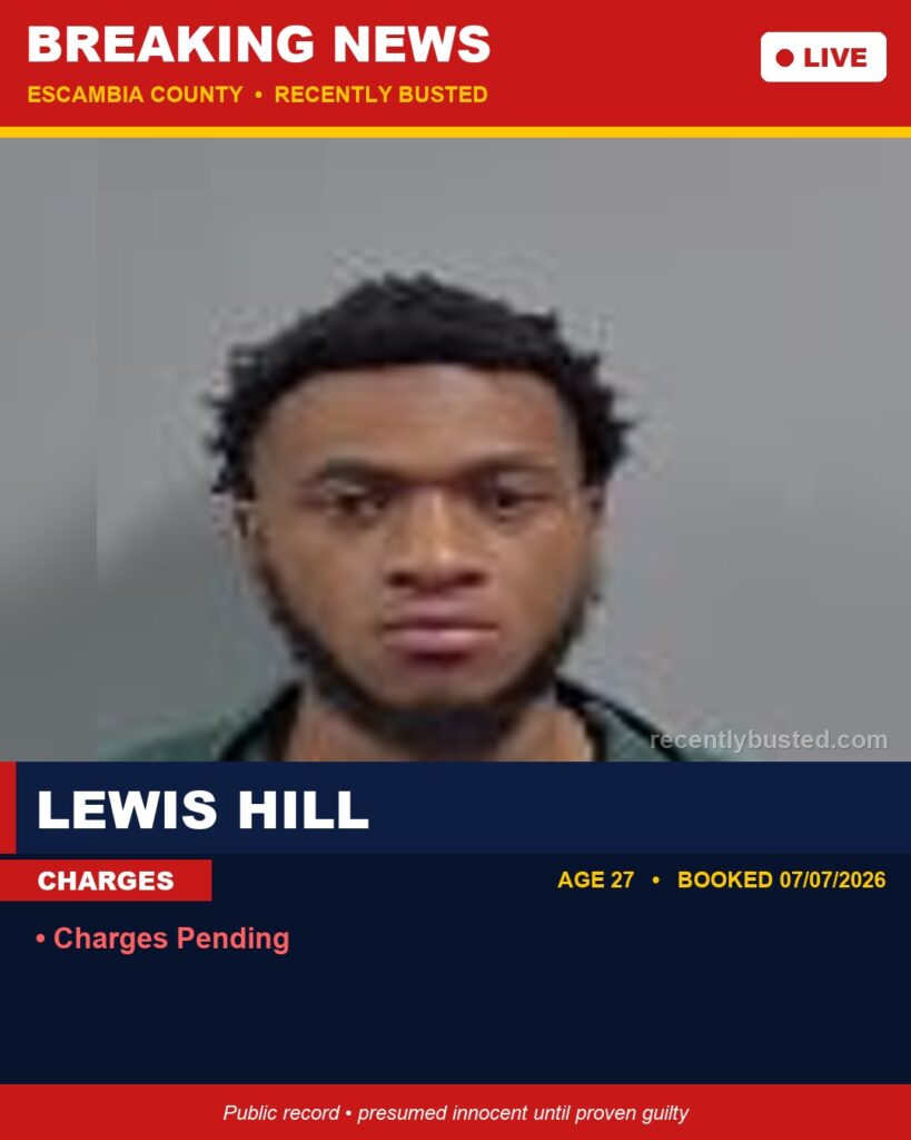 Booking photo of Lewis Hill