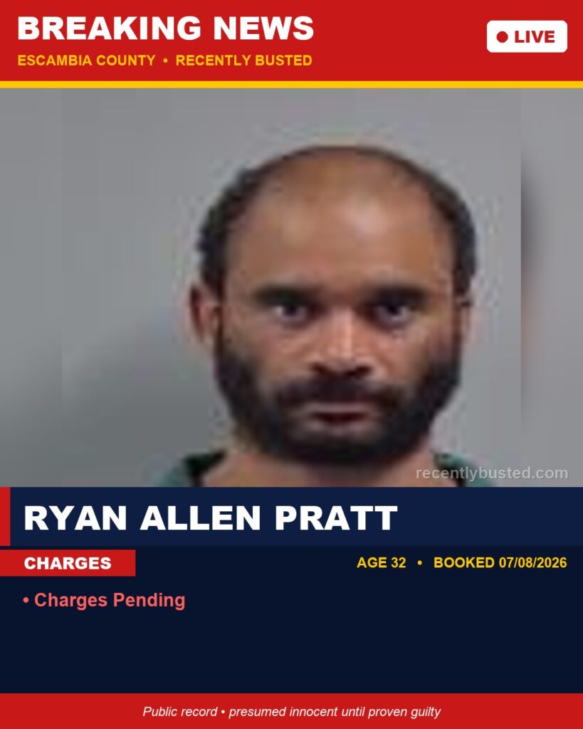 Booking photo of Ryan Allen Pratt