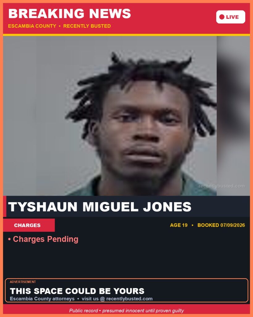 Booking photo of Tyshaun Miguel Jones