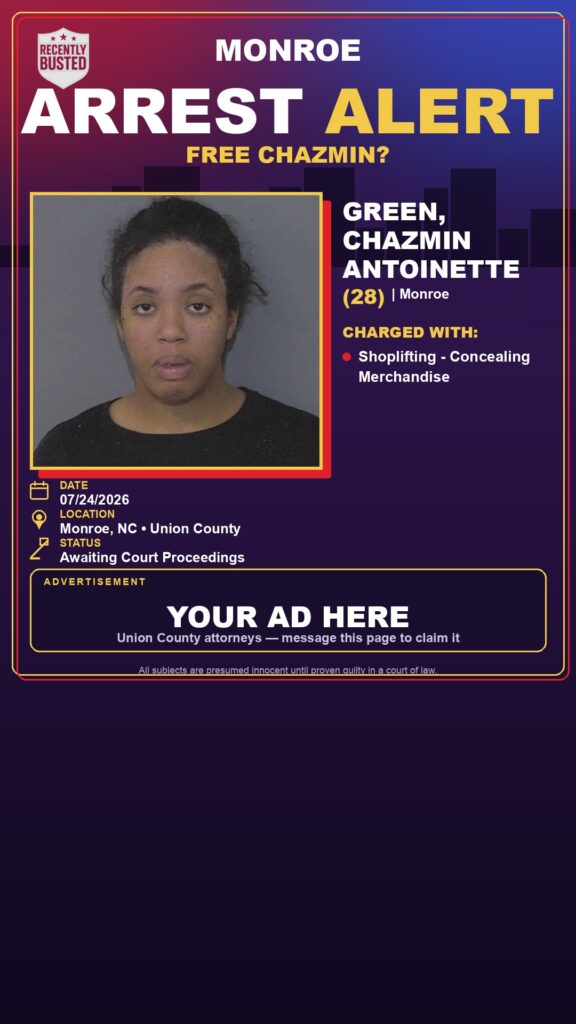 Booking photo of GREEN, CHAZMIN ANTOINETTE