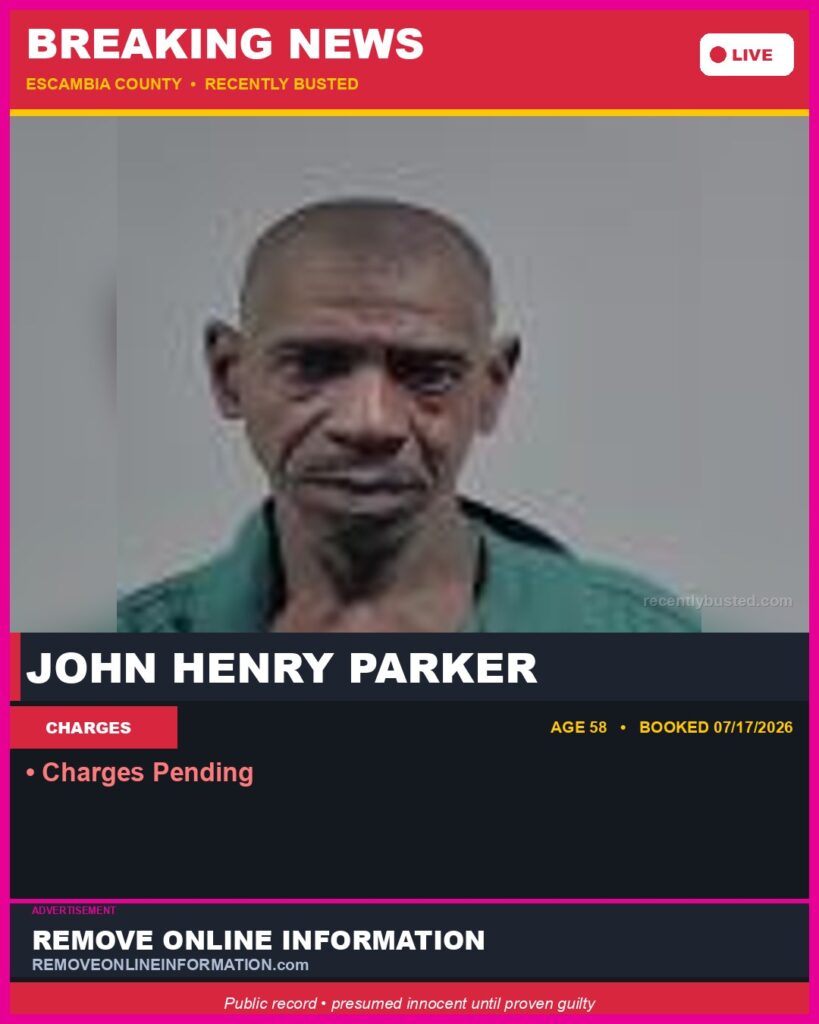 Booking photo of John Henry Parker