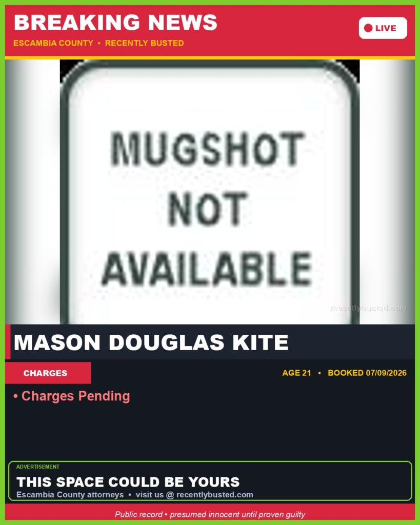 Booking photo of Mason Douglas Kite