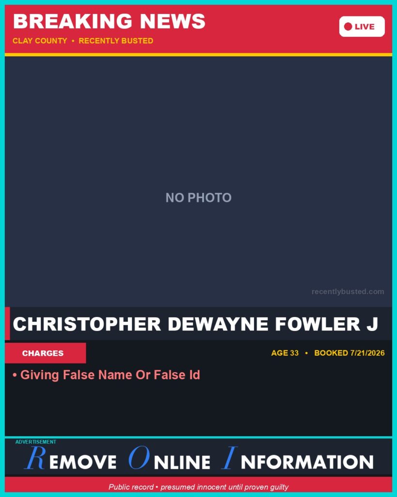 Booking photo of CHRISTOPHER DEWAYNE FOWLER J