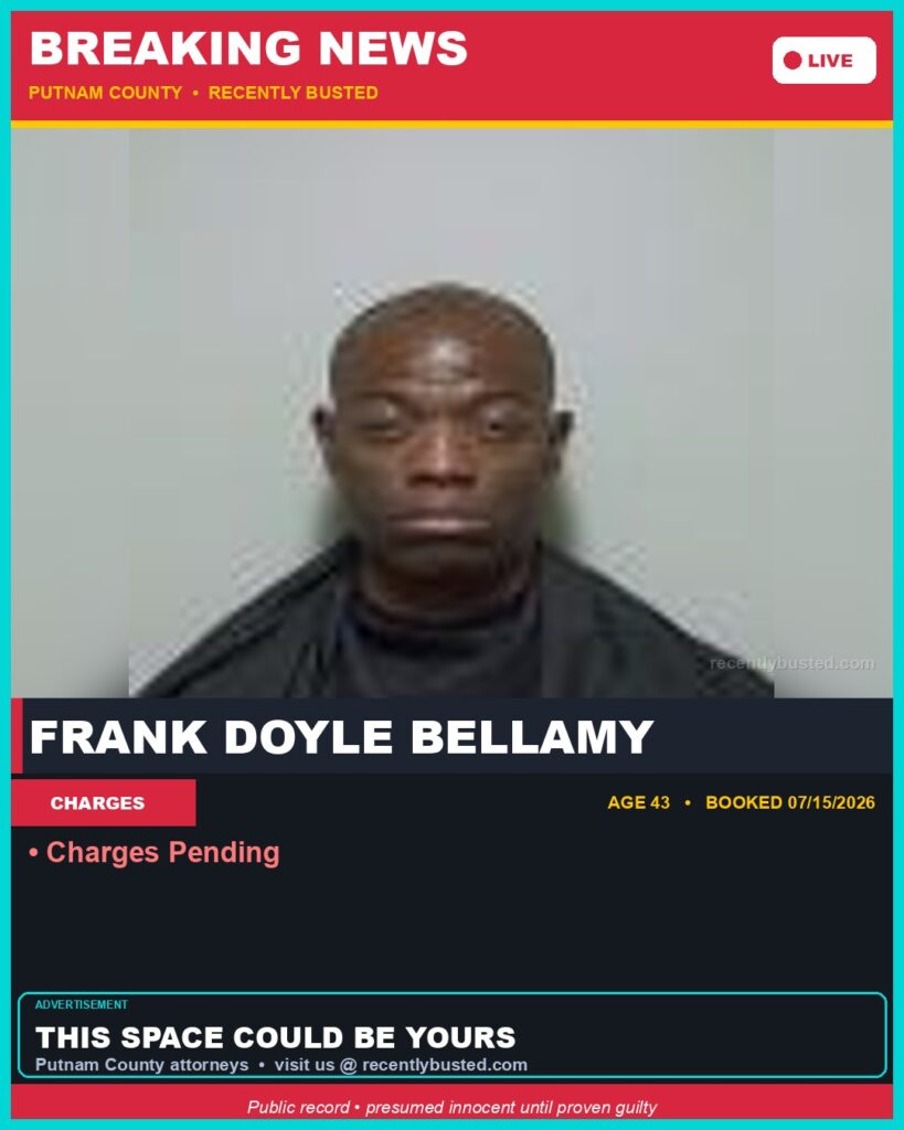 Frank Doyle Bellamy — arrest record card, Florida Crime