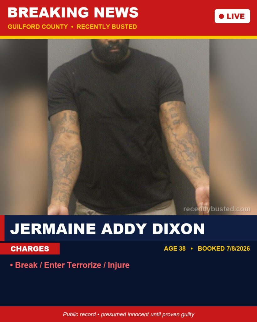 Booking photo of JERMAINE ADDY DIXON