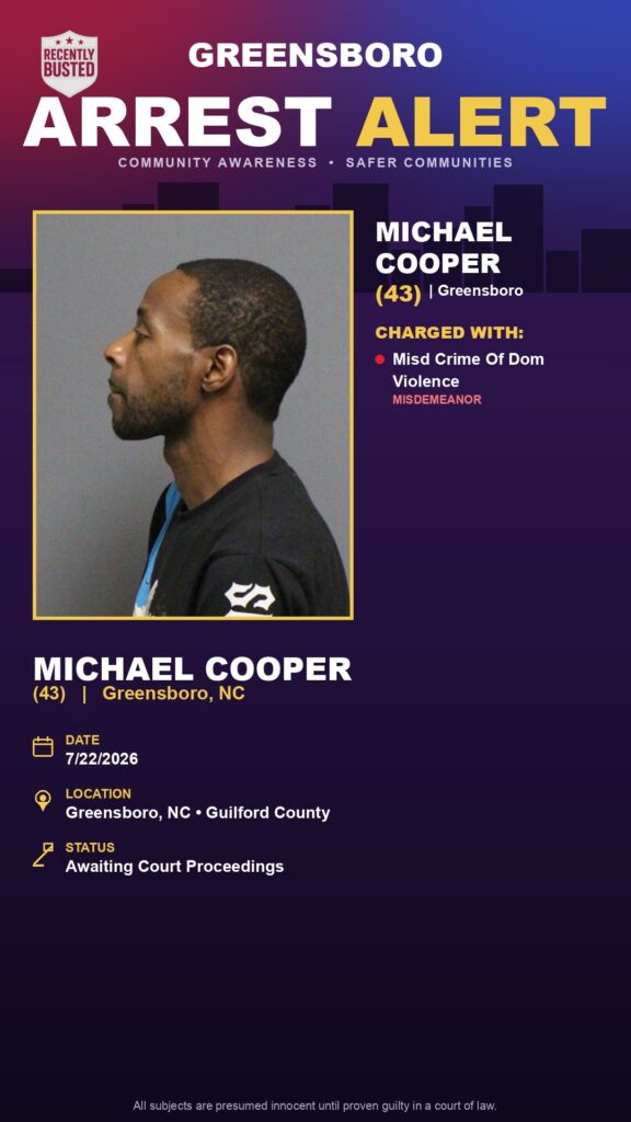 Booking photo of MICHAEL COOPER