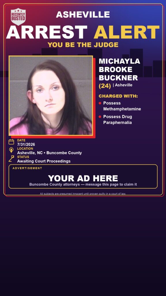 MICHAYLA BROOKE BUCKNER — arrest record card, Recently Busted