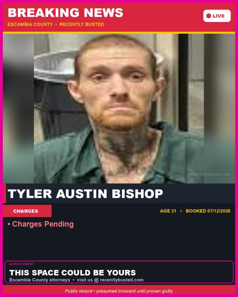 Arrest report - Tyler Austin Bishop