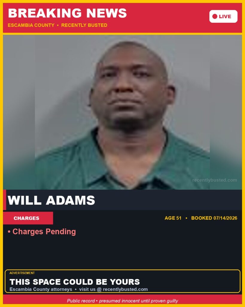 Will Adams — arrest record card, Florida Crime