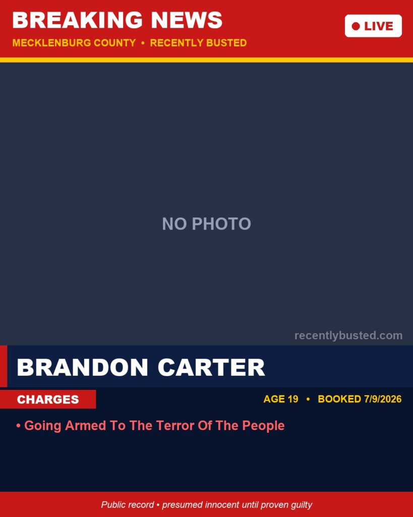 Arrest report - BRANDON CARTER