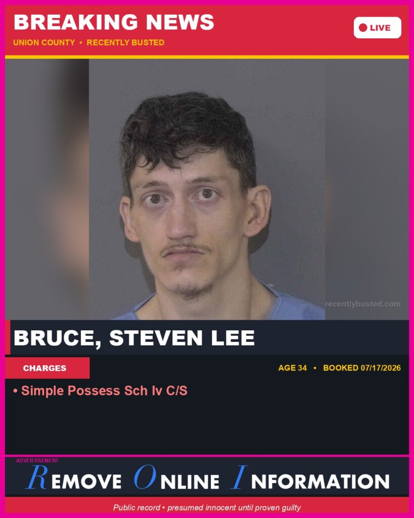 Booking photo of BRUCE, STEVEN LEE