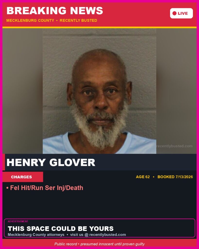 Booking photo of HENRY GLOVER