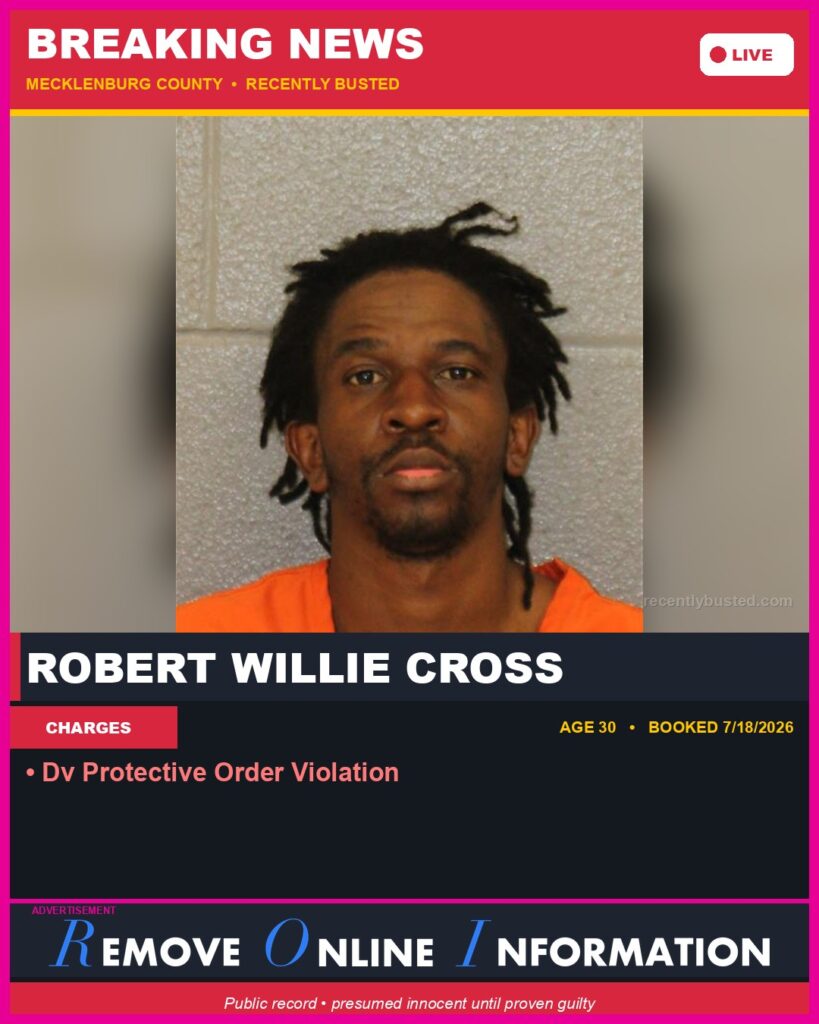 Booking photo of ROBERT WILLIE CROSS
