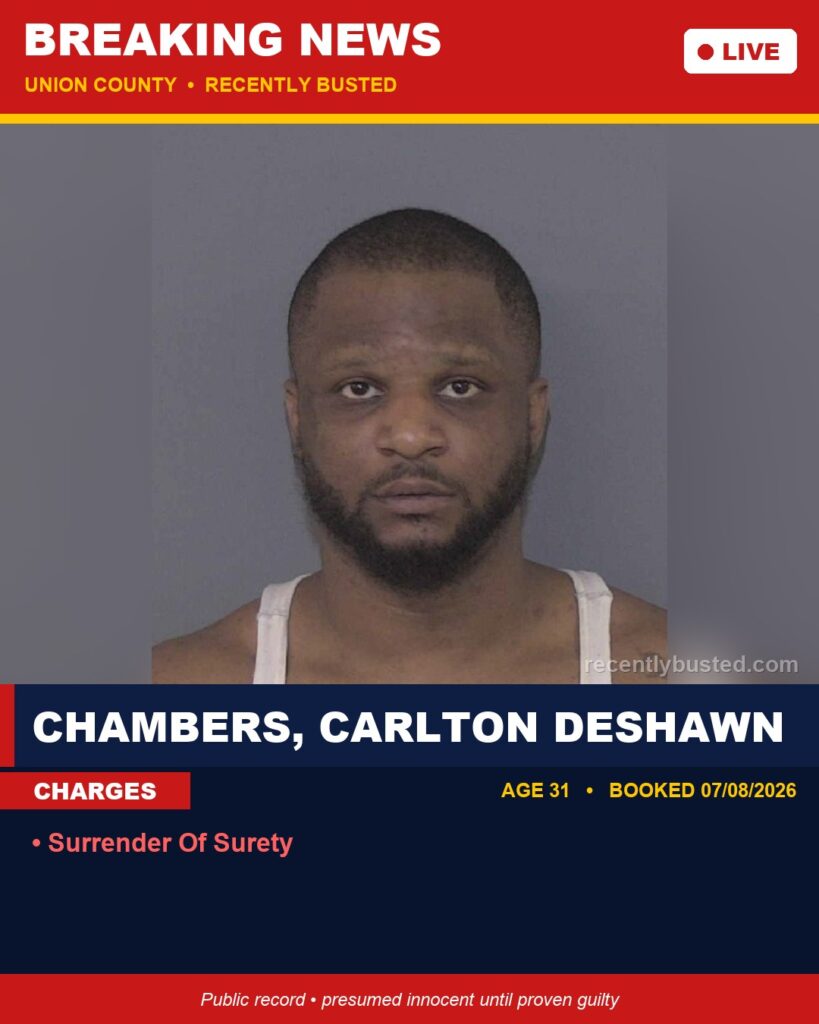 Booking photo of CHAMBERS, CARLTON DESHAWN