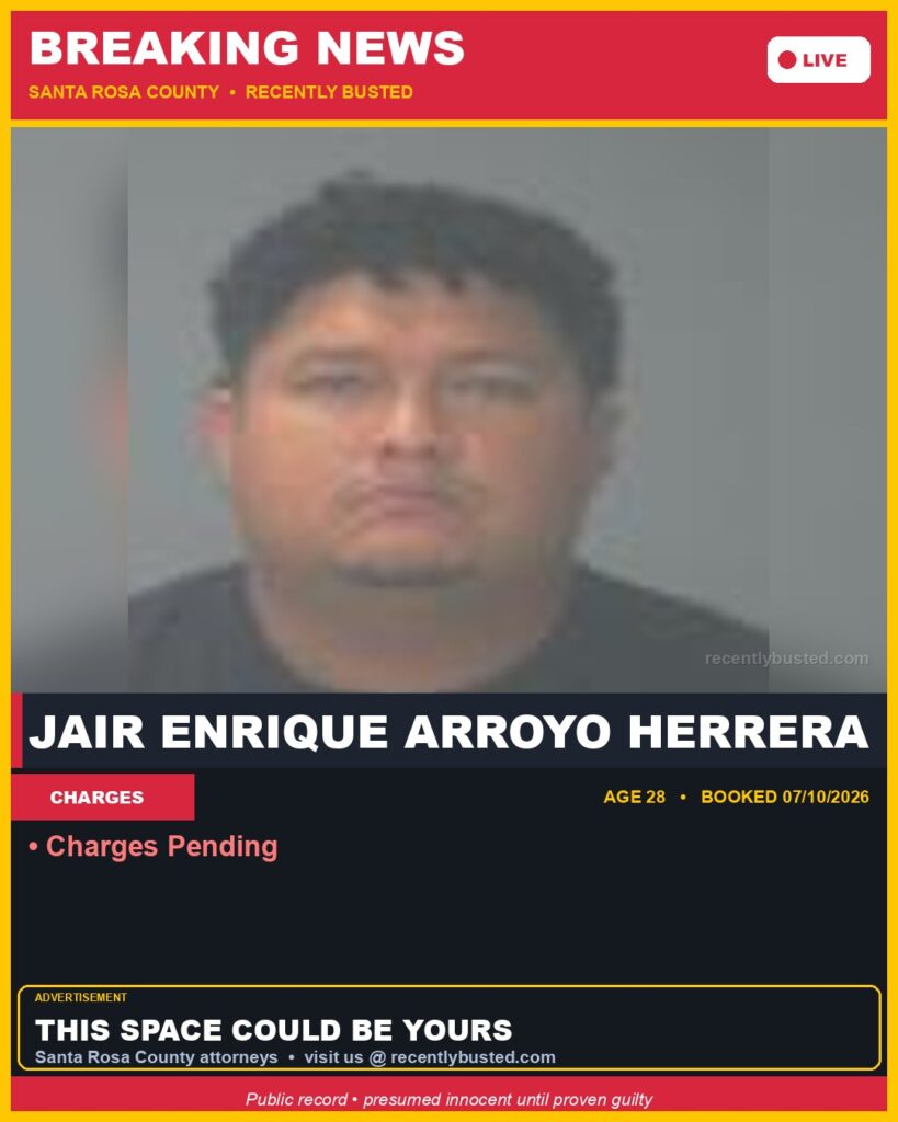 Arrest report - Jair Enrique Arroyo Herrera