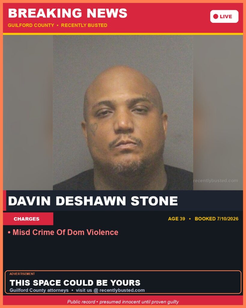 Booking photo of DAVIN DESHAWN STONE