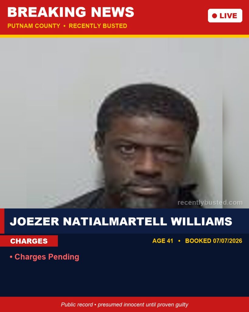 Arrest report - Joezer Natialmartell Williams