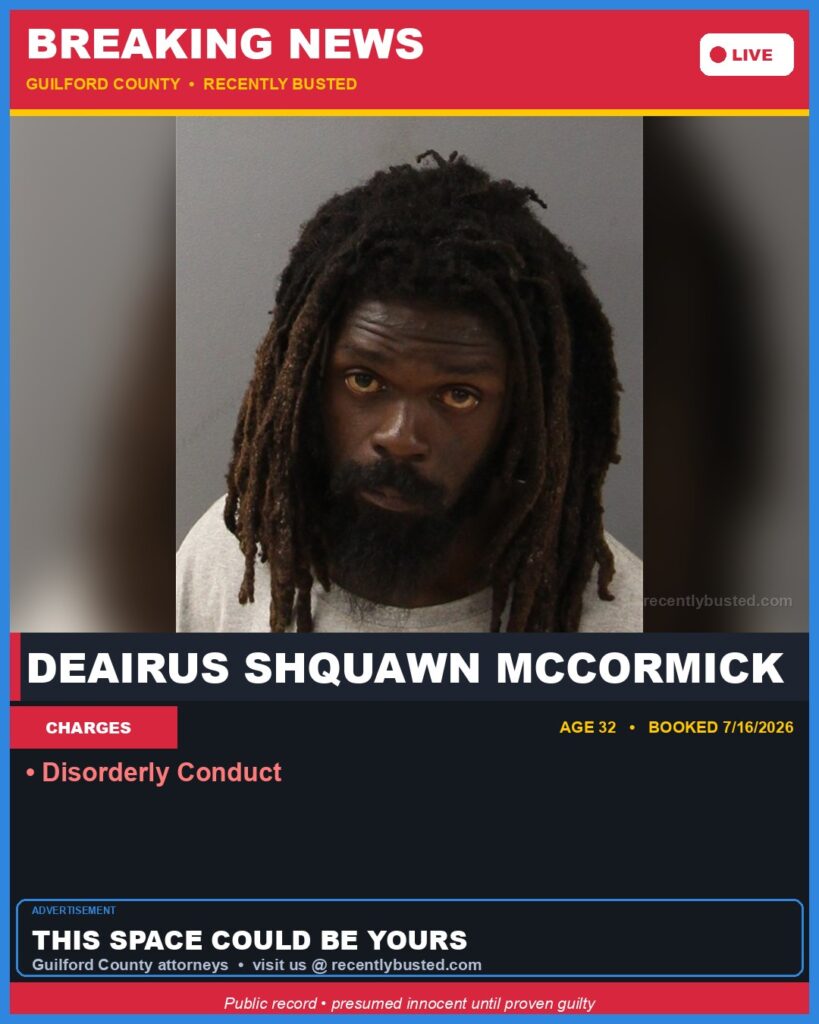 Booking photo of DEAIRUS SHQUAWN MCCORMICK