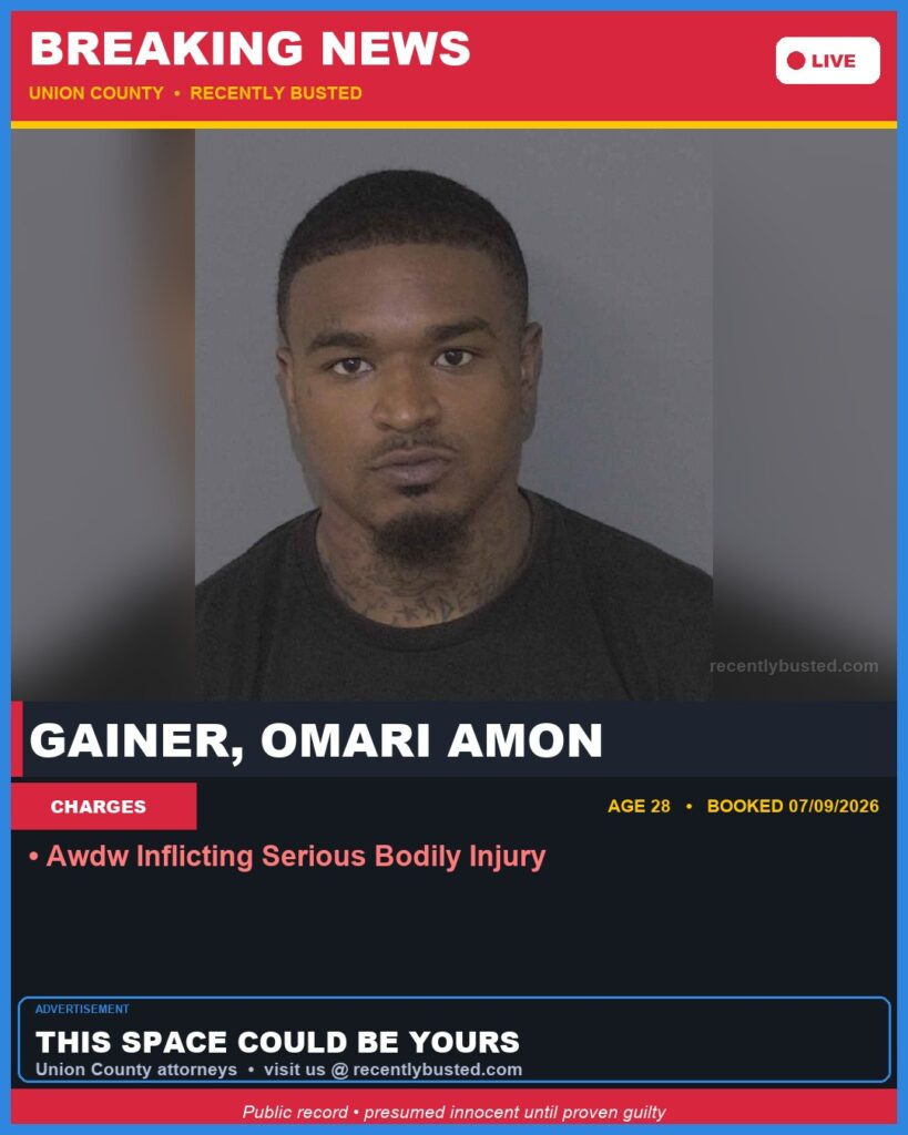 Booking photo of GAINER, OMARI AMON
