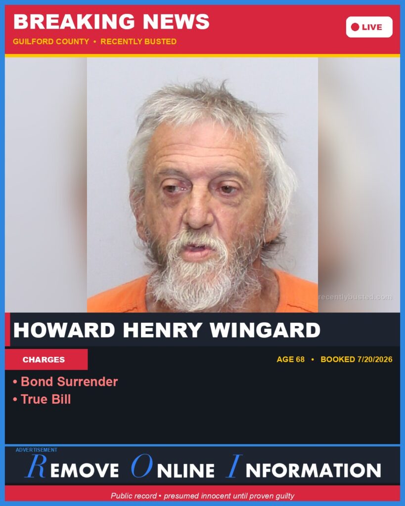 Booking photo of HOWARD HENRY WINGARD