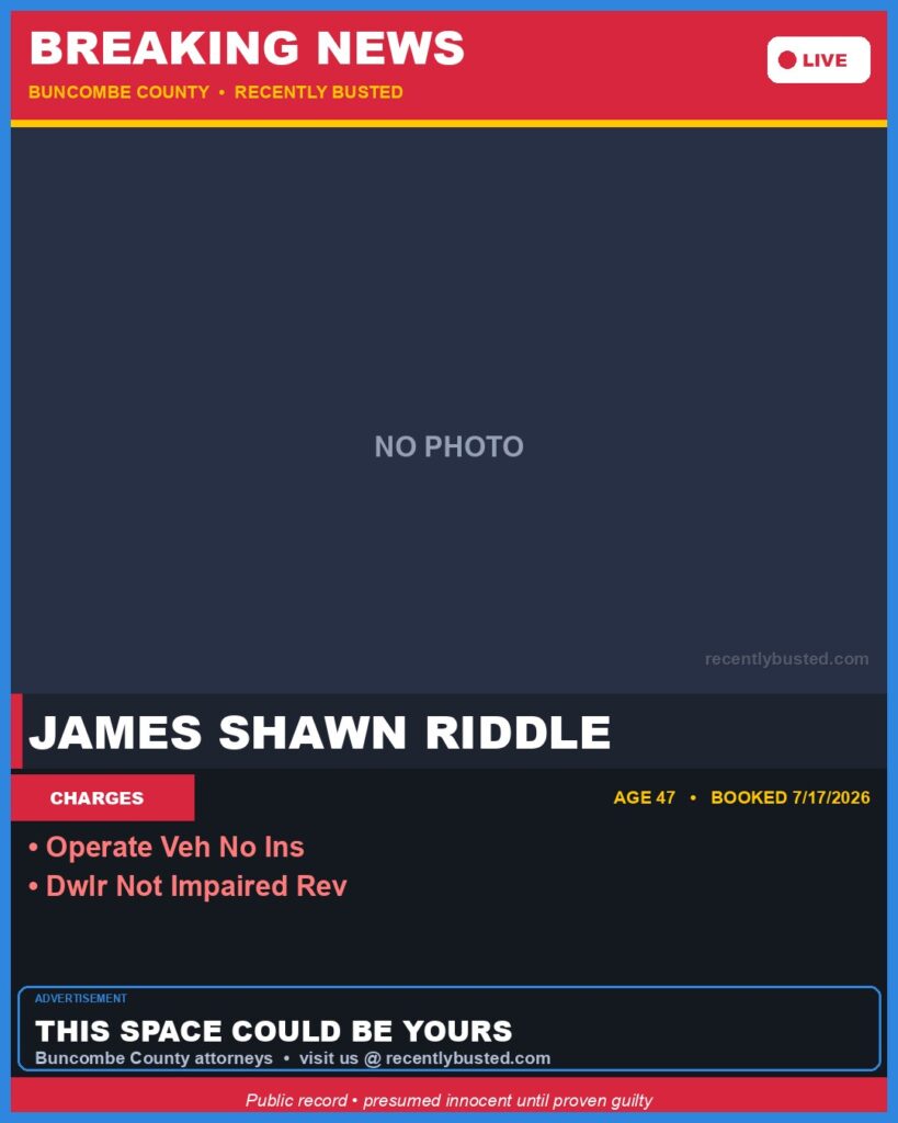 Booking photo of JAMES SHAWN RIDDLE