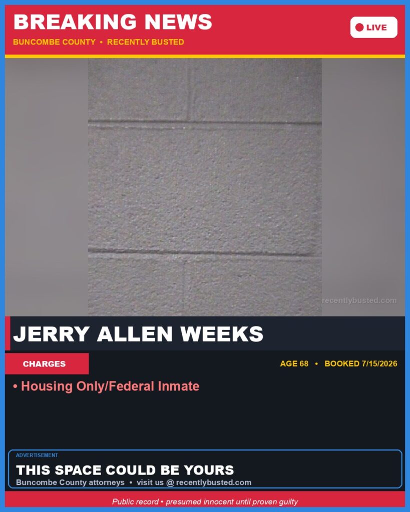 Booking photo of JERRY ALLEN WEEKS