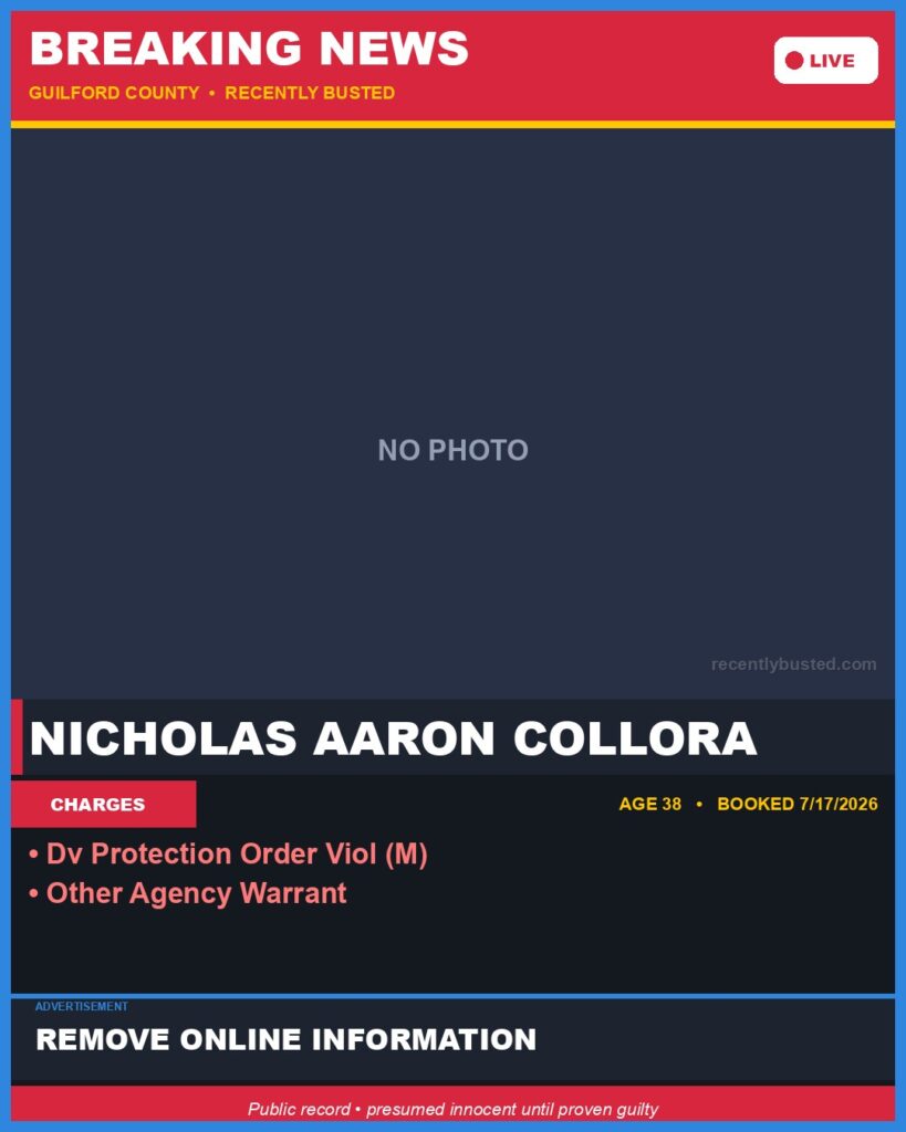 Booking photo of NICHOLAS AARON COLLORA