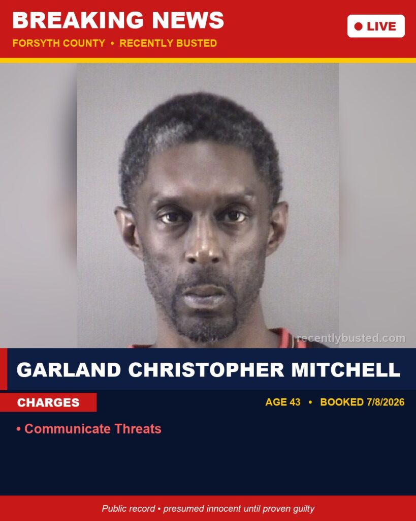 Booking photo of GARLAND CHRISTOPHER MITCHELL