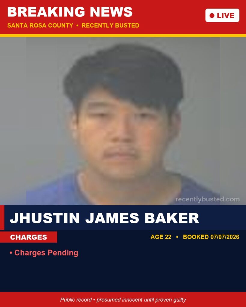 Arrest report - Jhustin James Baker