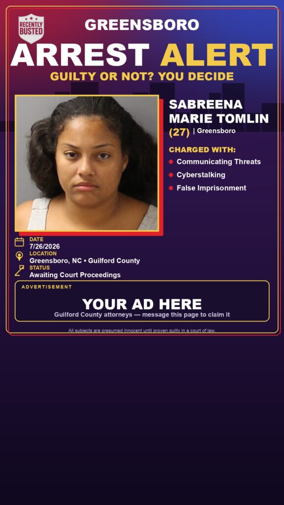 Booking photo of SABREENA MARIE TOMLIN