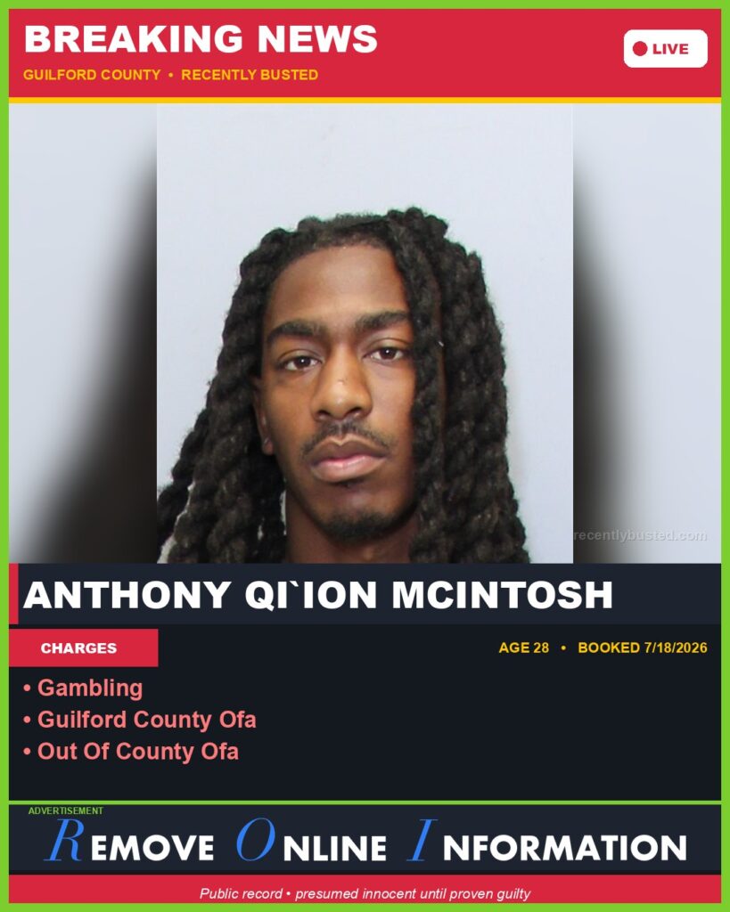 Booking photo of ANTHONY QI`ION MCINTOSH