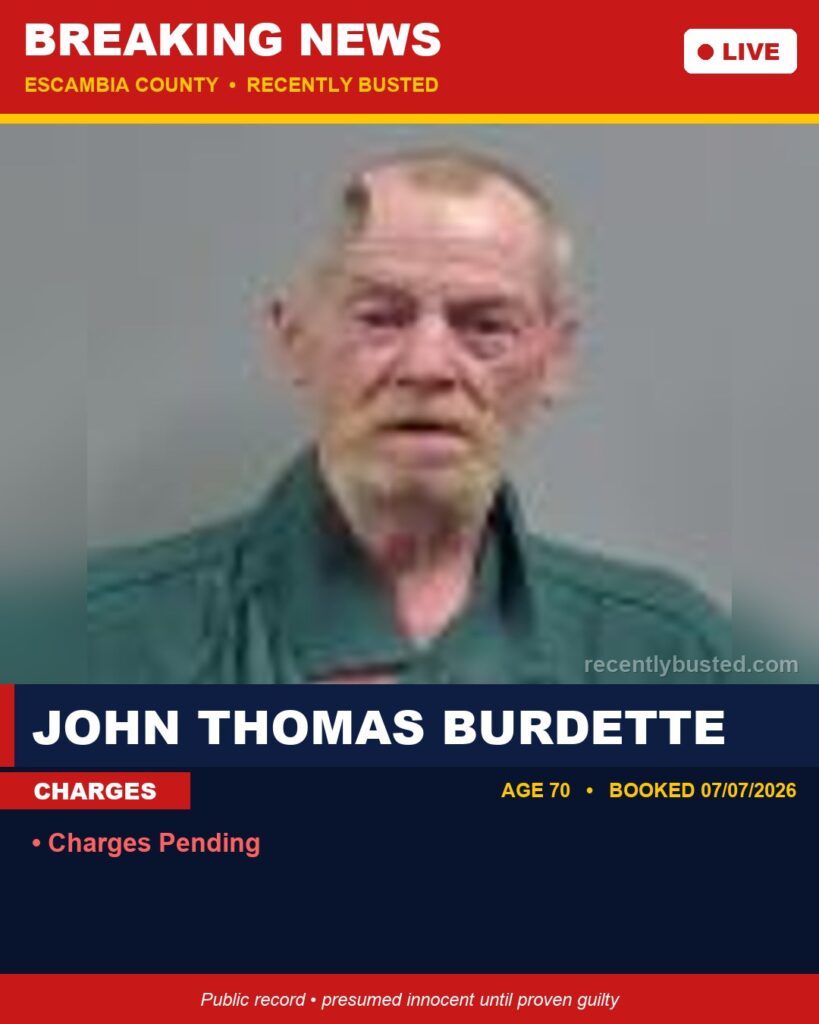 Arrest report - John Thomas Burdette