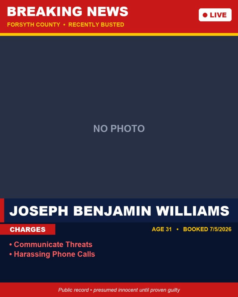 Booking photo of JOSEPH BENJAMIN WILLIAMS
