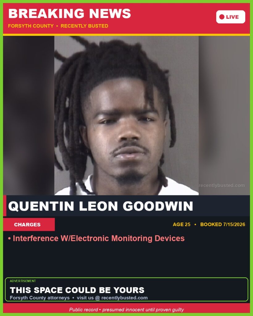 Booking photo of QUENTIN LEON GOODWIN