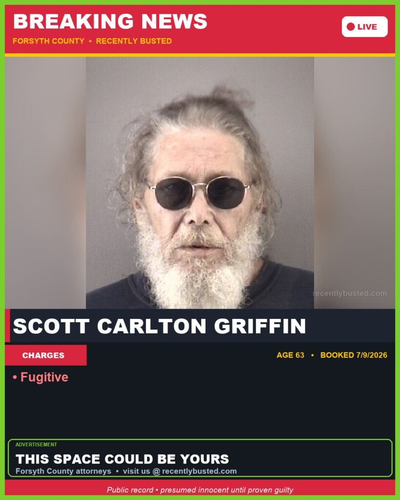 Booking photo of SCOTT CARLTON GRIFFIN
